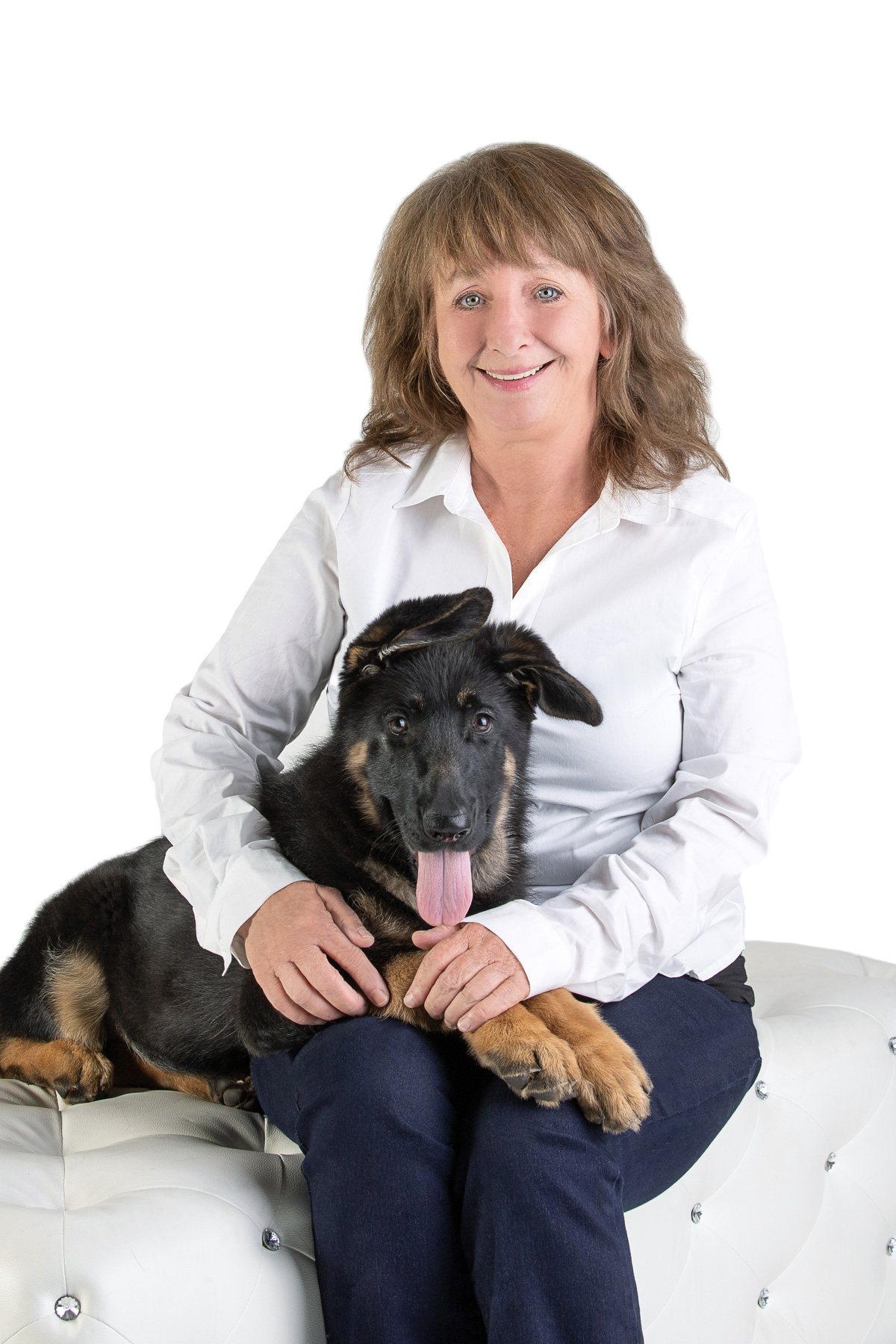 Carrie with dog